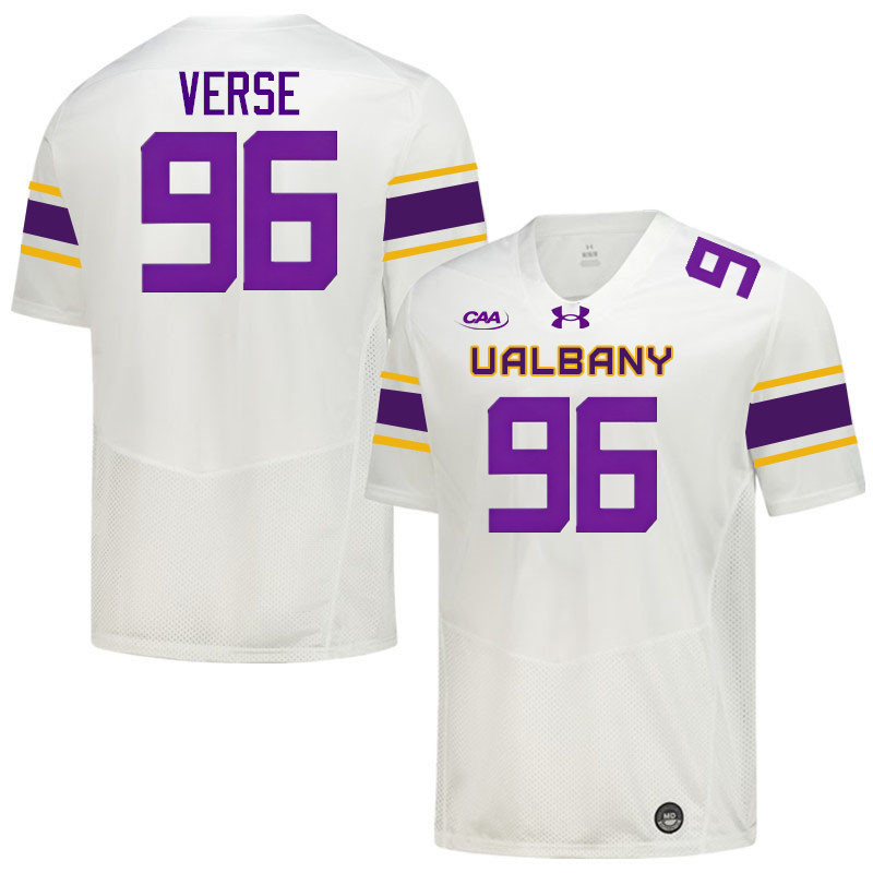 UAlbany Great Danes #96 Jared Verse College Football Jerseys,Uniforms-White